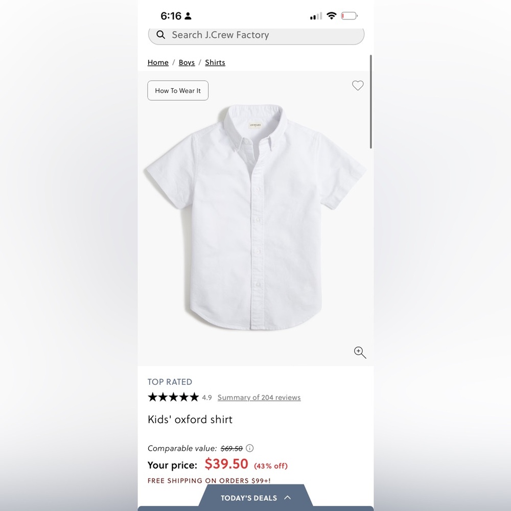 Crewcuts White Kids' Oxford Shirt Size 2